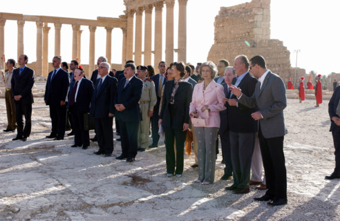 Juan Carlos et la Reine Sophie en visite à Palmyre, octobre 2003