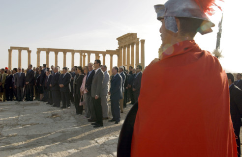 Juan Carlos and Sophia of Spain in the archaeological city of Palmyra