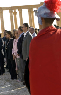 Juan Carlos and Sophia of Spain in the archaeological city of Palmyra