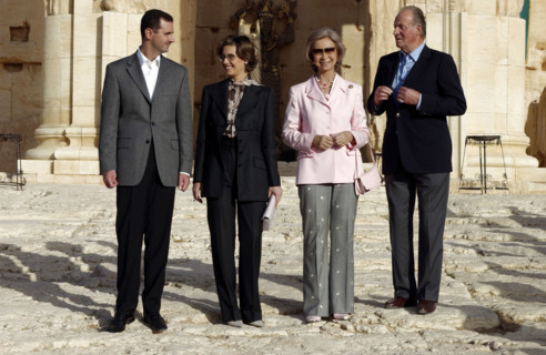 Juan Carlos et la Reine Sophie en visite à Palmyre, octobre 2003