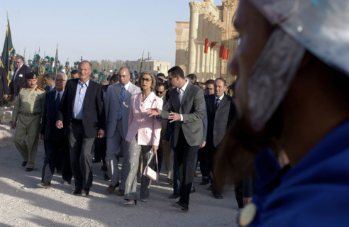 Juan Carlos et la Reine Sophie en visite à Palmyre, octobre 2003