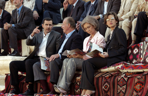 Juan Carlos et la Reine Sophie en visite à Palmyre, octobre 2003
