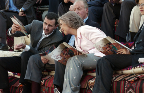 Juan Carlos et la Reine Sophie en visite à Palmyre, octobre 2003