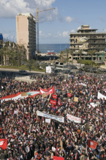 Rassemblements une semaine après l'assassinat de Rafiq Hariri, février 2005