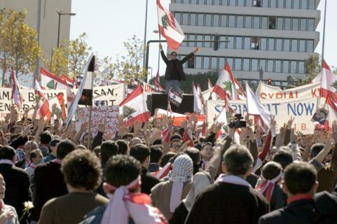 Rassemblements une semaine après l'assassinat de Rafiq Hariri, février 2005