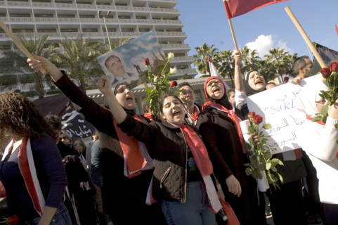 Rassemblements une semaine après l'assassinat de Rafiq Hariri, février 2005