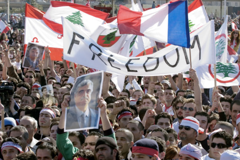 Rassemblements une semaine après l'assassinat de Rafiq Hariri, février 2005