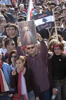 Rassemblements une semaine après l'assassinat de Rafiq Hariri, février 2005