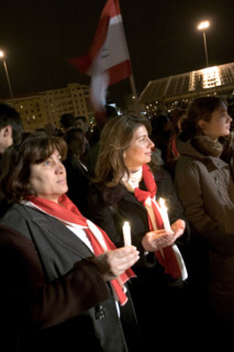 Rassemblements une semaine après l'assassinat de Rafiq Hariri, février 2005