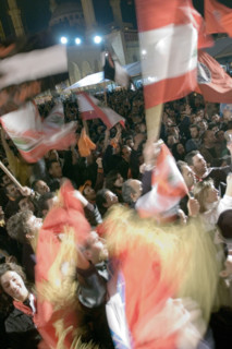 Rassemblements une semaine après l'assassinat de Rafiq Hariri, février 2005