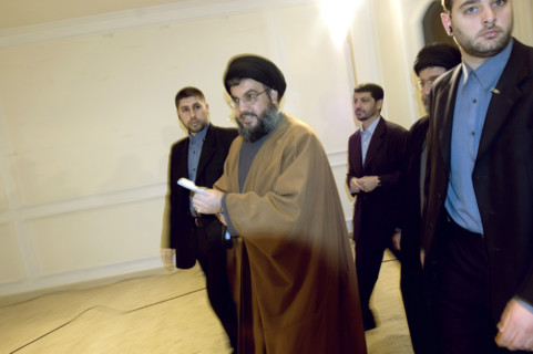 Le secrétaire général du Hezbollah Hassan Nasrallah, mars 2005