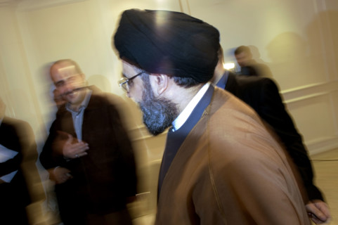 Le secrétaire général du Hezbollah Hassan Nasrallah, mars 2005