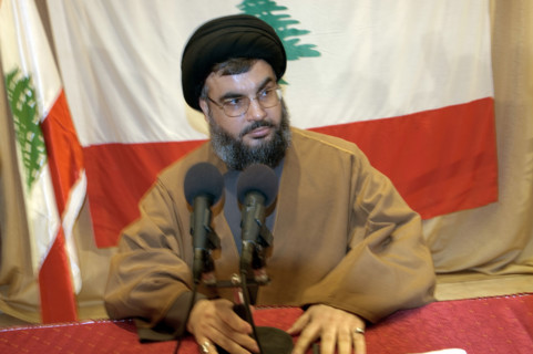 Le secrétaire général du Hezbollah Hassan Nasrallah, mars 2005