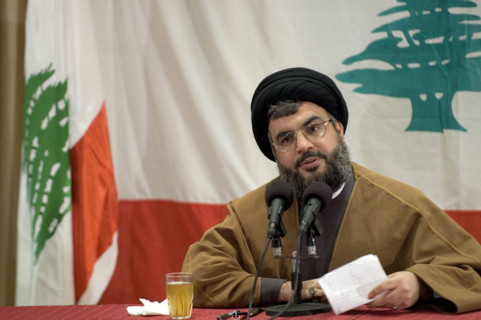 Le secrétaire général du Hezbollah Hassan Nasrallah, mars 2005