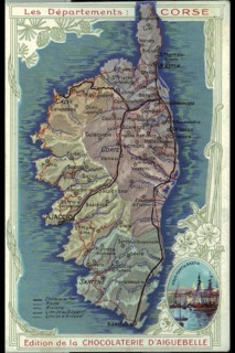 Napoléon 1er. Carte de la Corse. Ajaccio