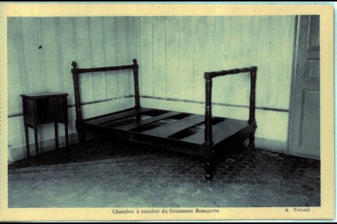 Native home of Napoleon I. Bedroom of Lieutenant Bonaparte.