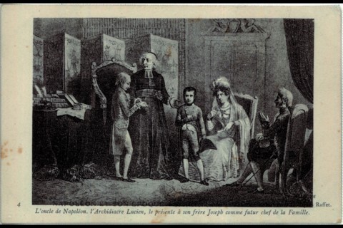Ajaccio. L'oncle de Napoléon le présente à son frère comme le futur chef de famille.