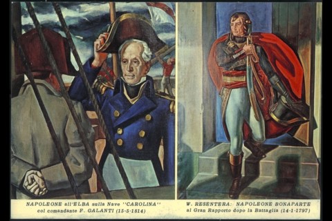 Napoleon Bonaparte on the Ship "Carolina" Near Elba Island and Giving an Account of the Situation after a Battle.