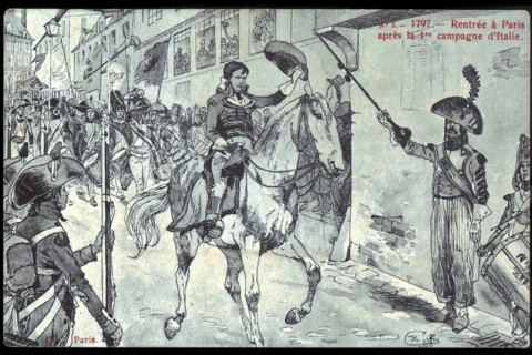 Napoleon Bonaparte. 
Return to Paris after the 1st campaign in Italy.