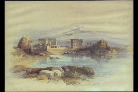 Paysage en Egypte au bord du Nil.