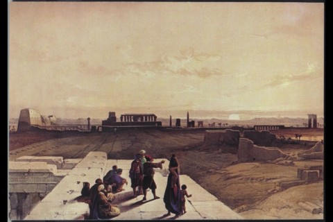Paysage et habitants en Egypte.