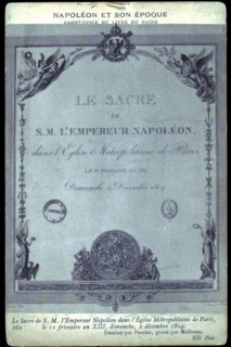 Frontispice du Livre du Sacre de l'Empereur Napoléon dans l'Eglise métropolitaine de Paris.