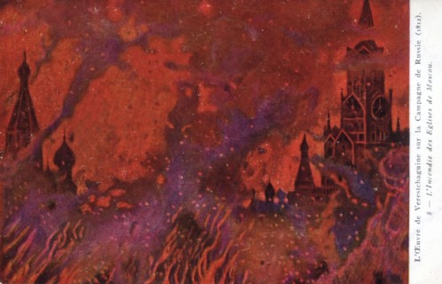 Russia Campaign.
Churches in Moscow on fire.
1812