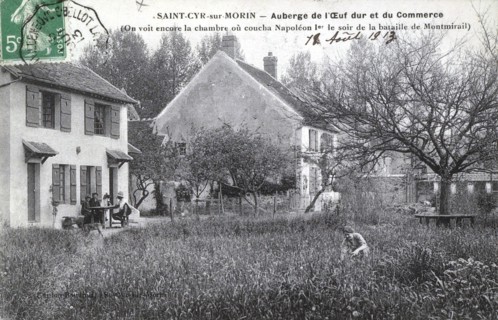 Saint-Cyr-sur-Morin : auberge de l'oeuf dur et du commerce.