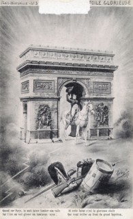 Allegorical drawinng: Napoleon I and the Arc de Triomphe.
5th May 1821.