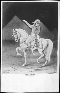 Napoleon I in front of the pyramids.