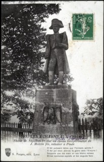 Statue of Napoleon I at the Echarmeaux (Rhône).