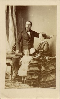 Napoléon III, l'Impératrice Eugénie et leur fils Louis Napoléon Eugène Jean Joseph Bonaparte