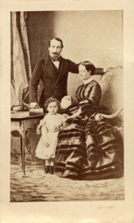 Napoléon III, l'Impératrice Eugénie et leur fils Louis Napoléon Eugène Jean Joseph Bonaparte