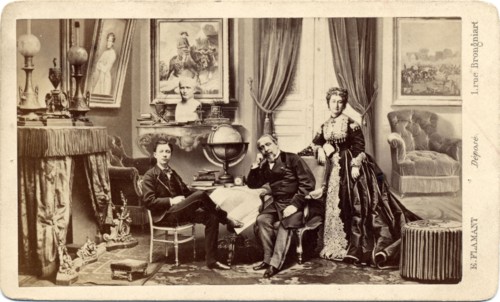 Napoléon III, l'Impératrice Eugénie et leur fils Louis Napoléon Eugène Jean Joseph Bonaparte