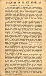 Discours du prince impérial