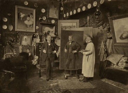 Doctor Doyen being painted by Carrier-Belleuse