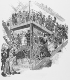 Paris, Exposition Universelle, 1889: the line to go up Eiffel Tower