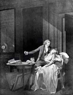 Engraving by Boilly, The Cherished Bouquet