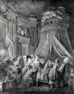 Engraving by Baudoin, Intimate scene