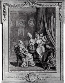 Engraving by Queverdo, Intimate scene