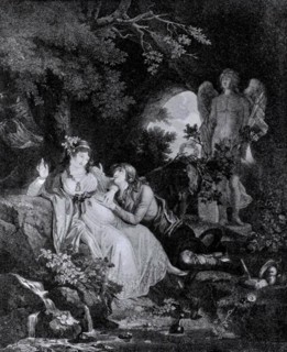 Engraving by Schall, Pleasure of the hymen