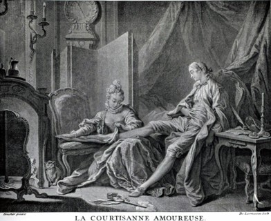 Engraving by Boucher, The Courtisan in Love