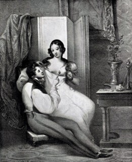 Engraving by Octave Tassaert, Intimate scene