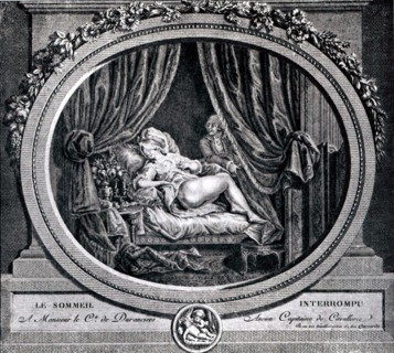 Engraving by Queverdo, Intimate scene