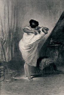 Engraving by Gavarni, Looking for the Unknown