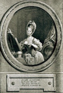 Engraving by Baudoin, Intimate scene