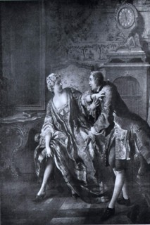 Engraving by Jean-François de Troy, the detached garter