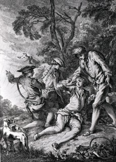 Engraving by Boucher, The Pleasures of the Enchanted Island