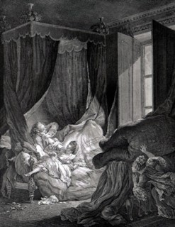 Engraving by Baudoin, Intimate scene