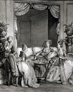 Gravure de Jean Moreau, dit Moreau le jeune, Scène amoureuse